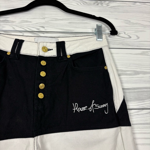 House of Sunny Across The Universe Patchwork Jessie Jeans Black/White Size 4 - Picture 5 of 11